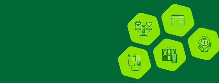 A green featured image with honeycomb-shaped icons representing different aspects of human resources.