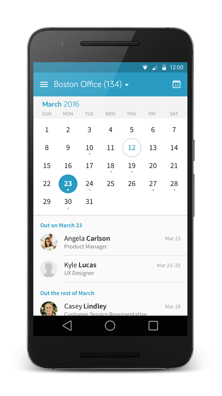 time off calendar