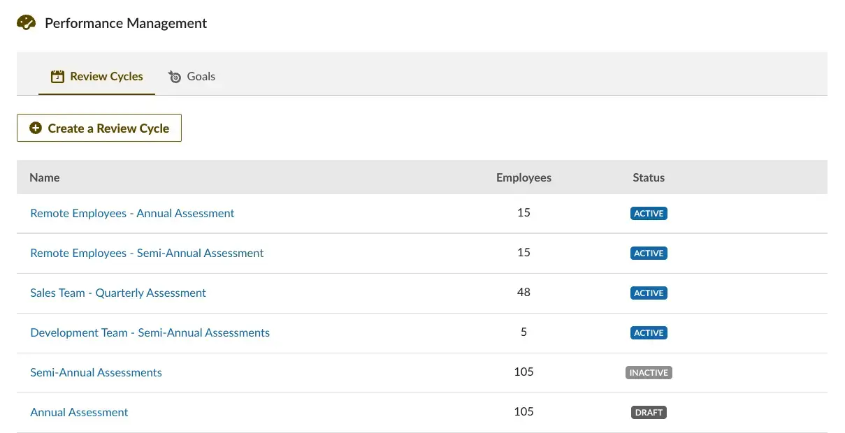 Performance management tool from Bamboo HR