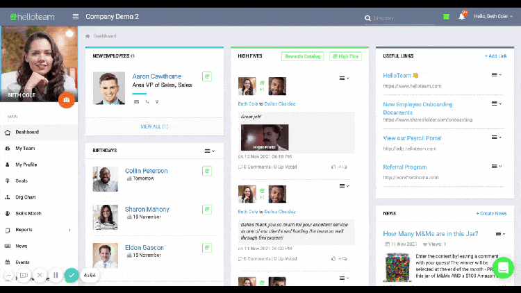 Dashboard-HelloTeam