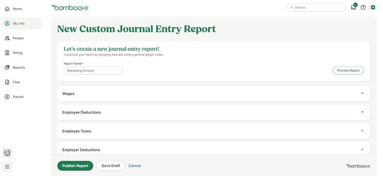 Custom Journal Entry Builder