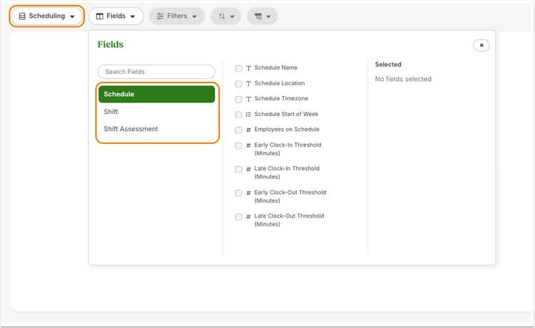Shift Scheduling Data in Custom Reports