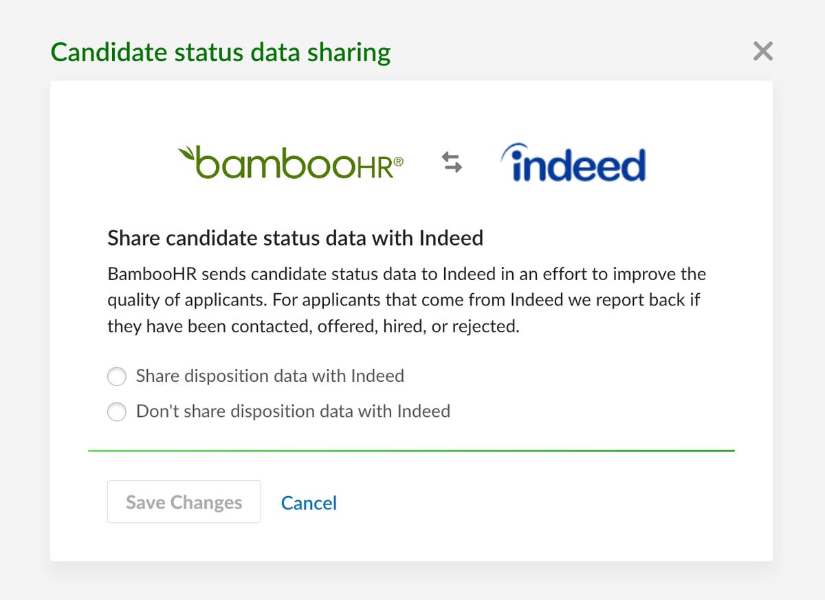 Indeed Disposition Data Product Updates BambooHR