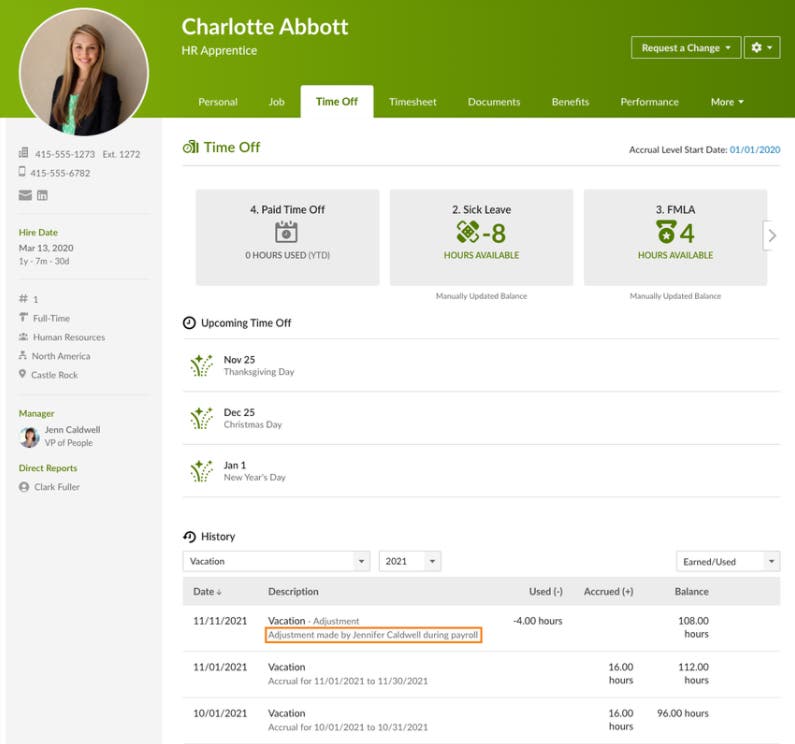 Time Off Adjustments Now Sync to BambooHR Product Updates BambooHR