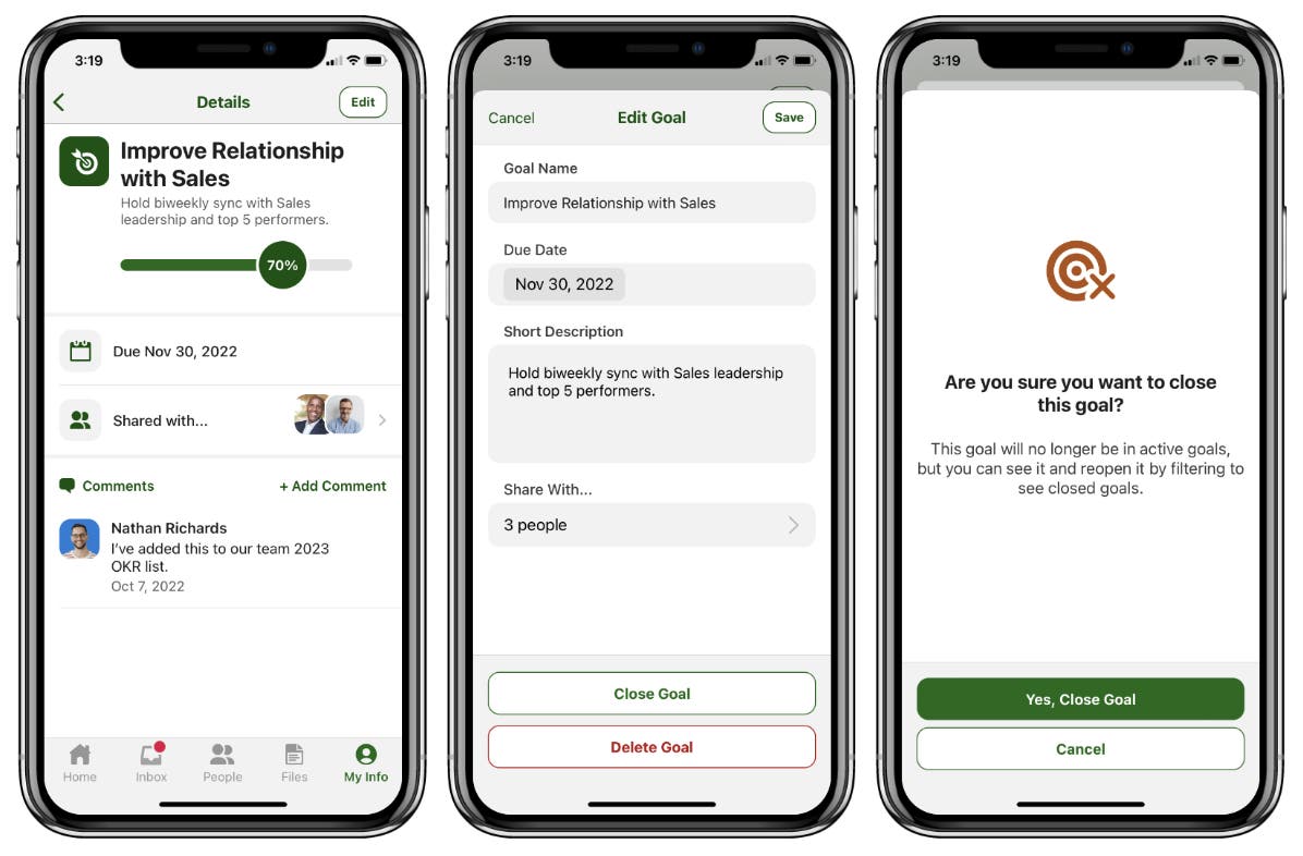 Closing Goals in Mobile Product Updates BambooHR