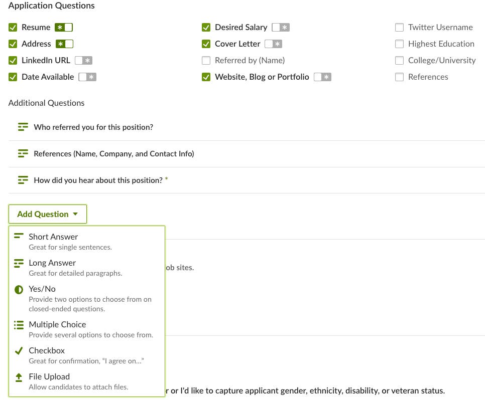 Custom Application Questions | Product Updates | BambooHR