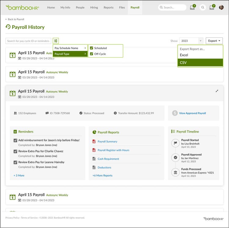 Payroll History