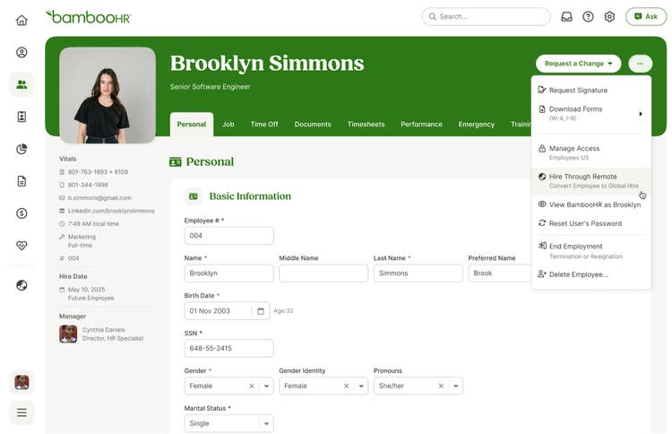 Integrate Xero Payroll (UK and Australia) with BambooHR