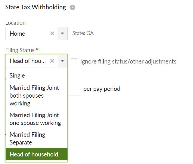 Georgia (GA) 2024 Filing Status Updates