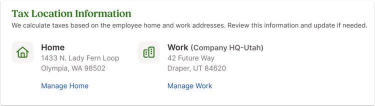 Employee Tax Location on the Pay Info Tab