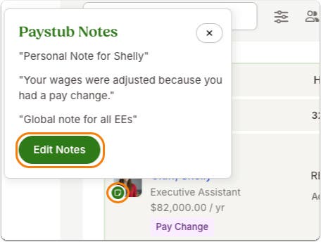 Adding Paystub Notes Enhancements