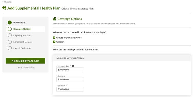 Critical Illness Coverage Amounts