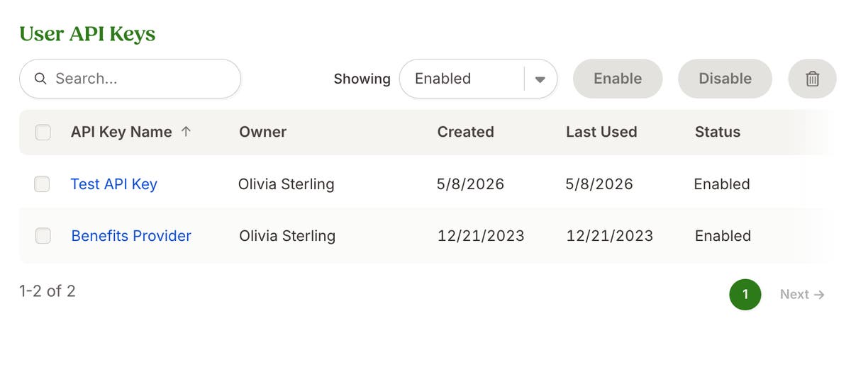 API Key Management Enhancements | Product Updates | BambooHR