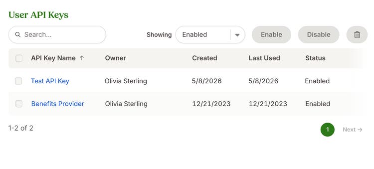 API Key Management Enhancements