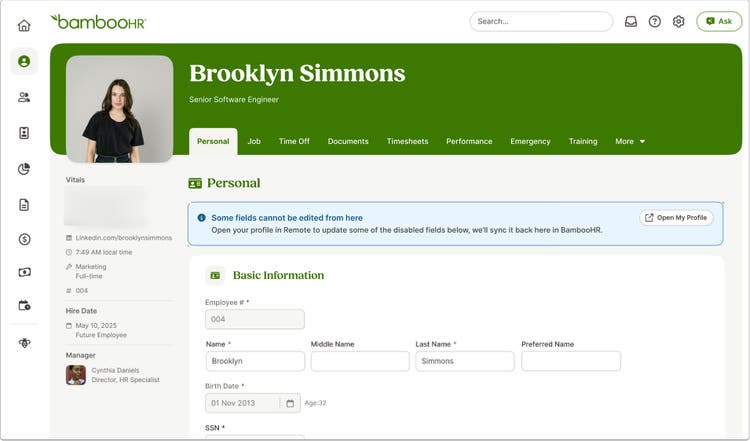 Improved Name Field Flexibility for Remote Employees| Product Updates | BambooHR