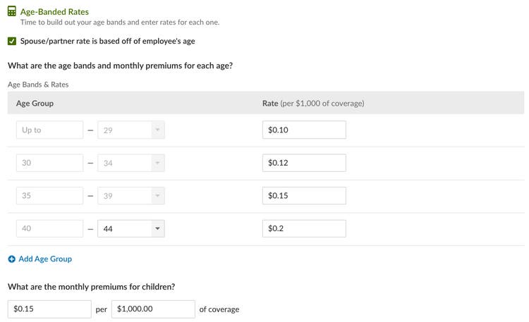 Age-Banded Rate Calculator for Voluntary Life and Disability Plans