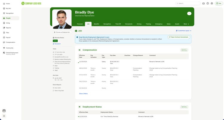 Unlock Job Tab Fields and Updated Syncing for EOR Employees
