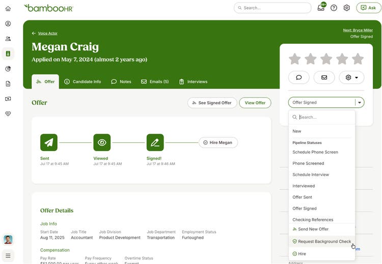 Background Checks in BambooHR