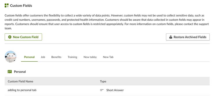 Redesign of Custom Fields Page in Settings