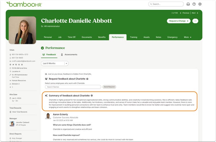 AI Summarized Feedback| Product Updates | BambooHR