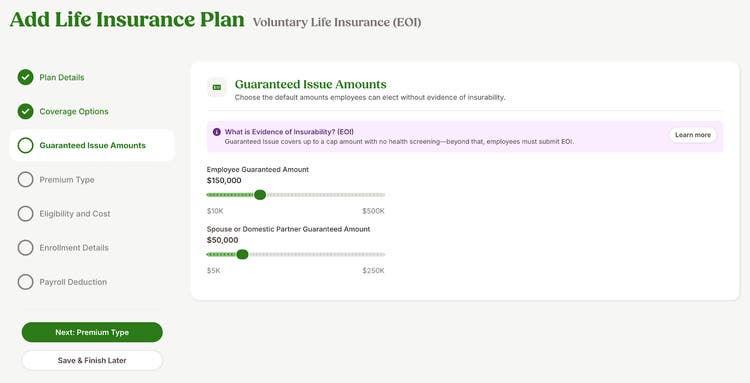 Inform Users When Voluntary Life Requires EOI