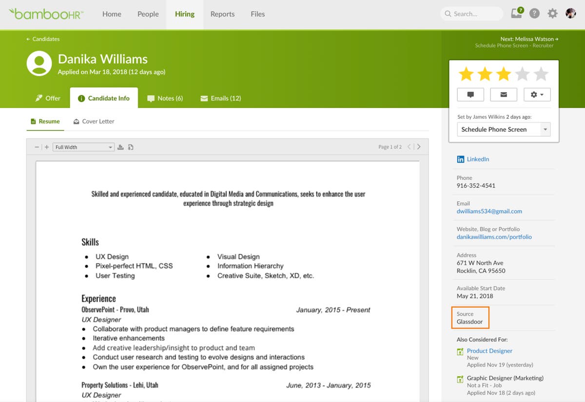 Improved Candidate Source Availability Product Updates BambooHR