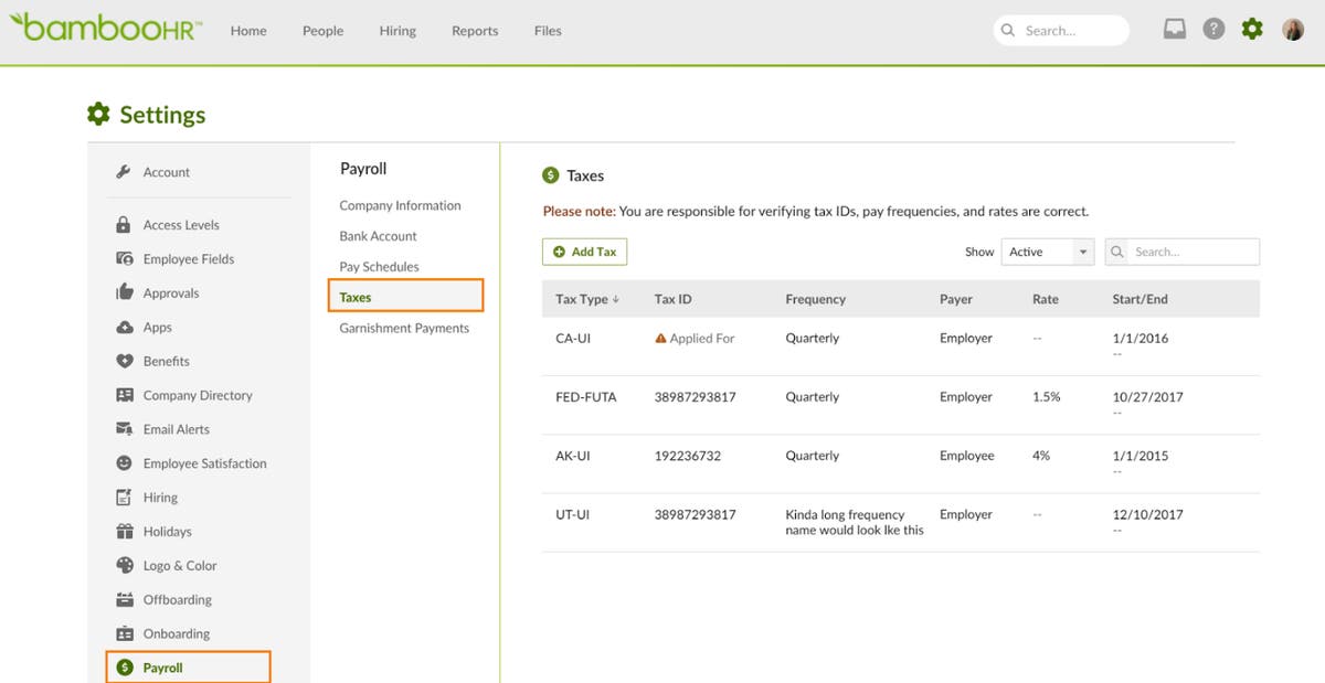 The Company Tax Section Was Removed From TRAXPayroll Product Updates BambooHR
