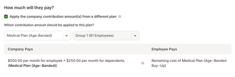 Company Contribution Carryover for Age-Banded Medical Plans
