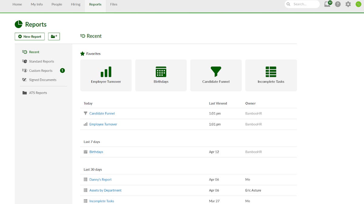Updates to Reporting Product Updates BambooHR