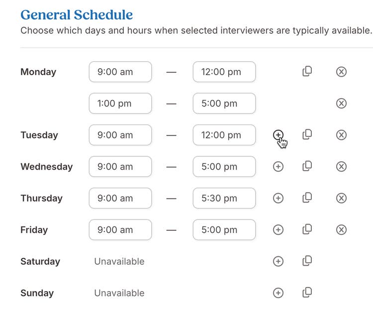 Candidate Self-Scheduling