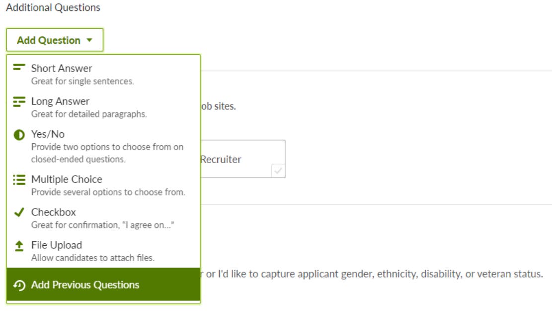 Add Previously Used Custom Questions to Job Openings Product Updates