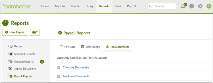 Payroll Reports - Tax Documentation