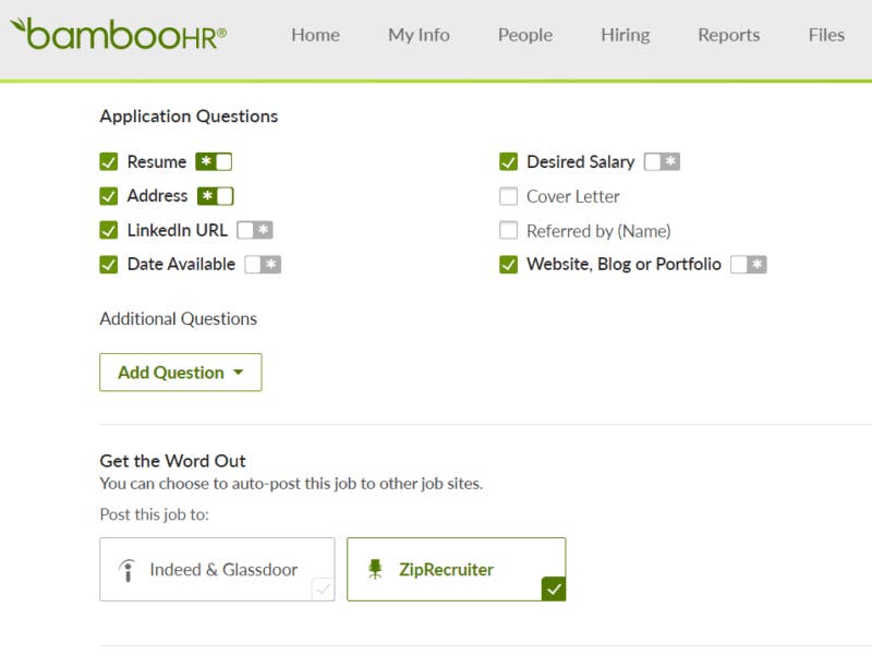 ZipRecruiter Job Board Integration Product Updates BambooHR