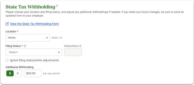 Updated 2025 Louisiana State Tax Withholding Options
