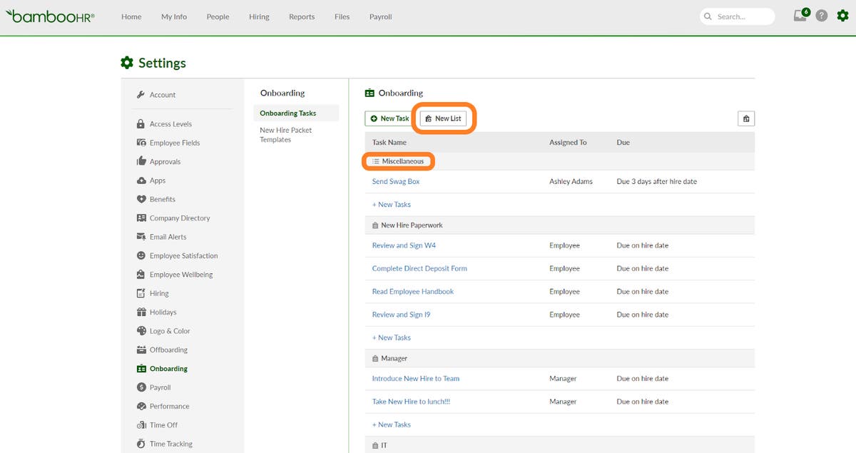 Onboarding & Offboarding Task Lists Update Product Updates BambooHR