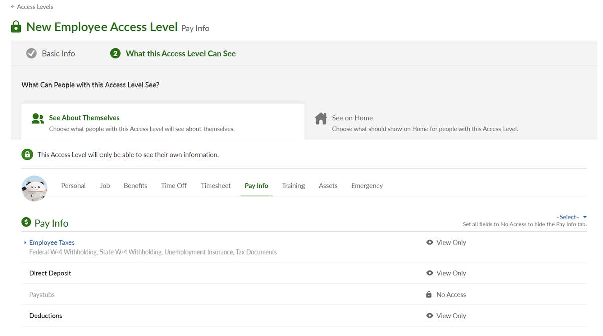 New Access Level Settings for the Pay Info Tab Product Updates BambooHR