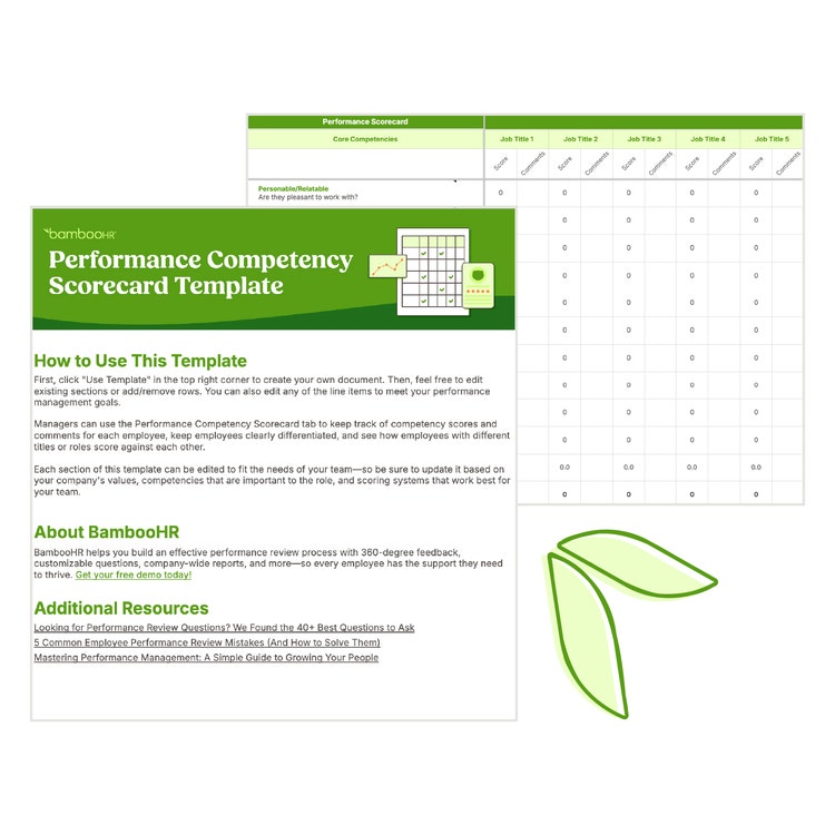 Preview image showing a sneak peek of the performance competency scorecard