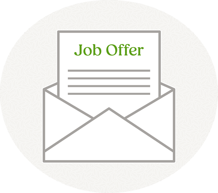 Illustration: An envelope containing a job offer