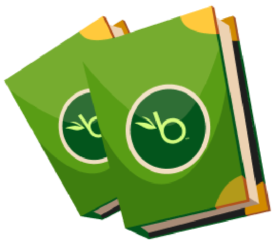 Two green books with the BambooHR logo