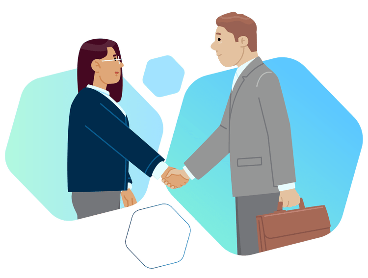 Illustration: Two people shaking hands
